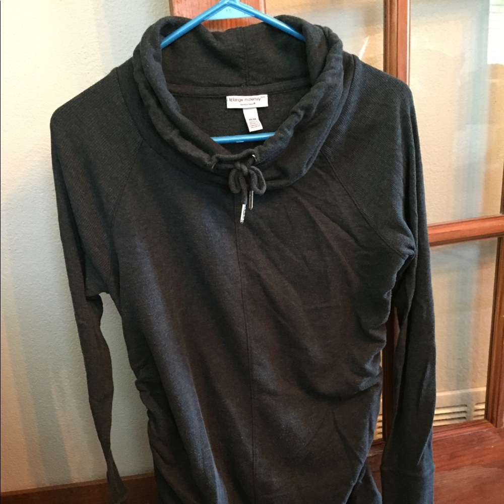 Cowl neck maternity sweatshirt